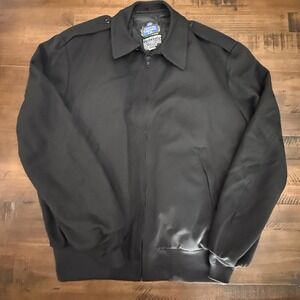 Neptune Garment Co Jacket Mens 42 Black Bomber Military Wool Full Zip Thinsulate